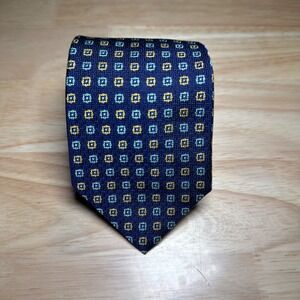 Brooks Brothers Necktie Mens OS Blue Geometric Silk Woven England USA Jacquard